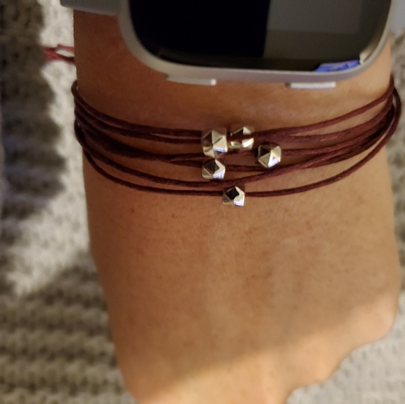 Adjustable Cord and Silver Bracelet - Picture 2 of 4